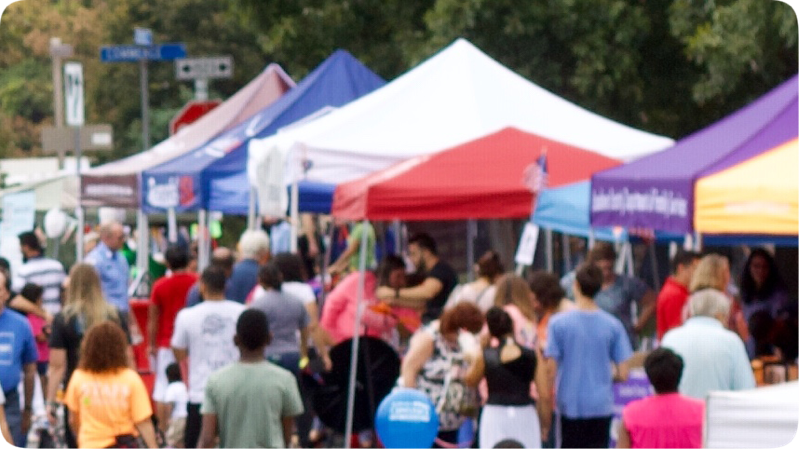 Colorful booths at SterlingFest